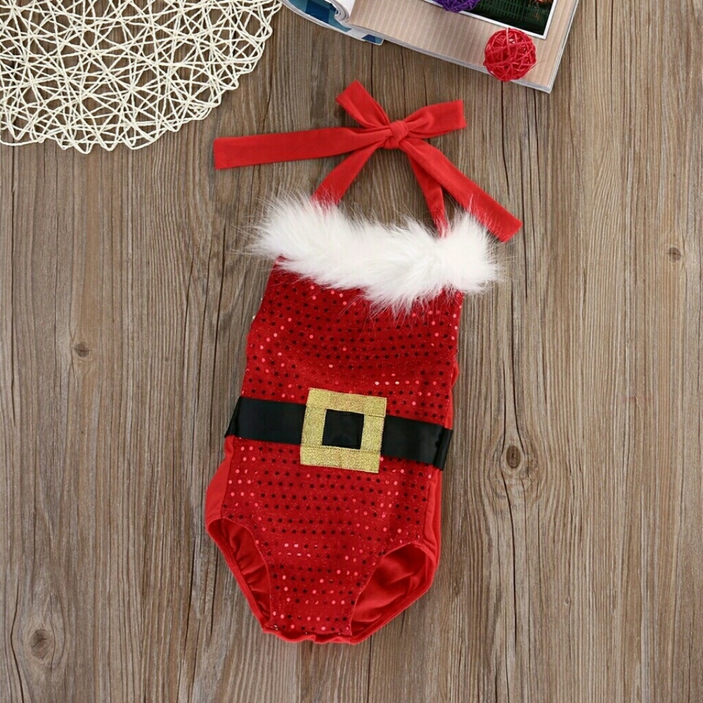 BABYGIRL SPARKLE SANTA ROMPER